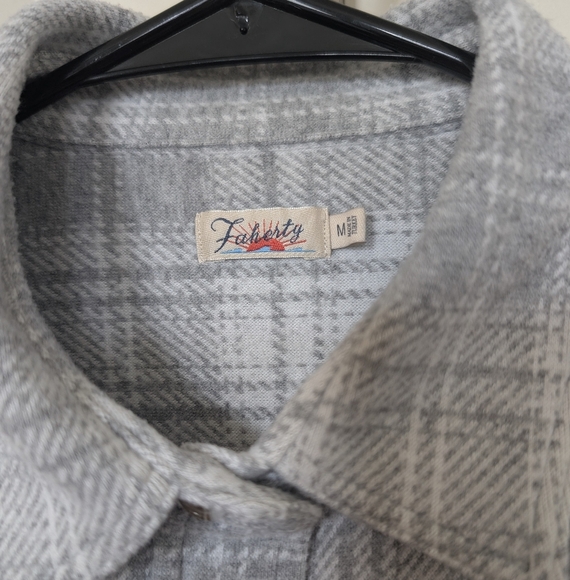 Faherty Legend Sweater Shirt Gray Plaid sz M - Picture 5 of 6